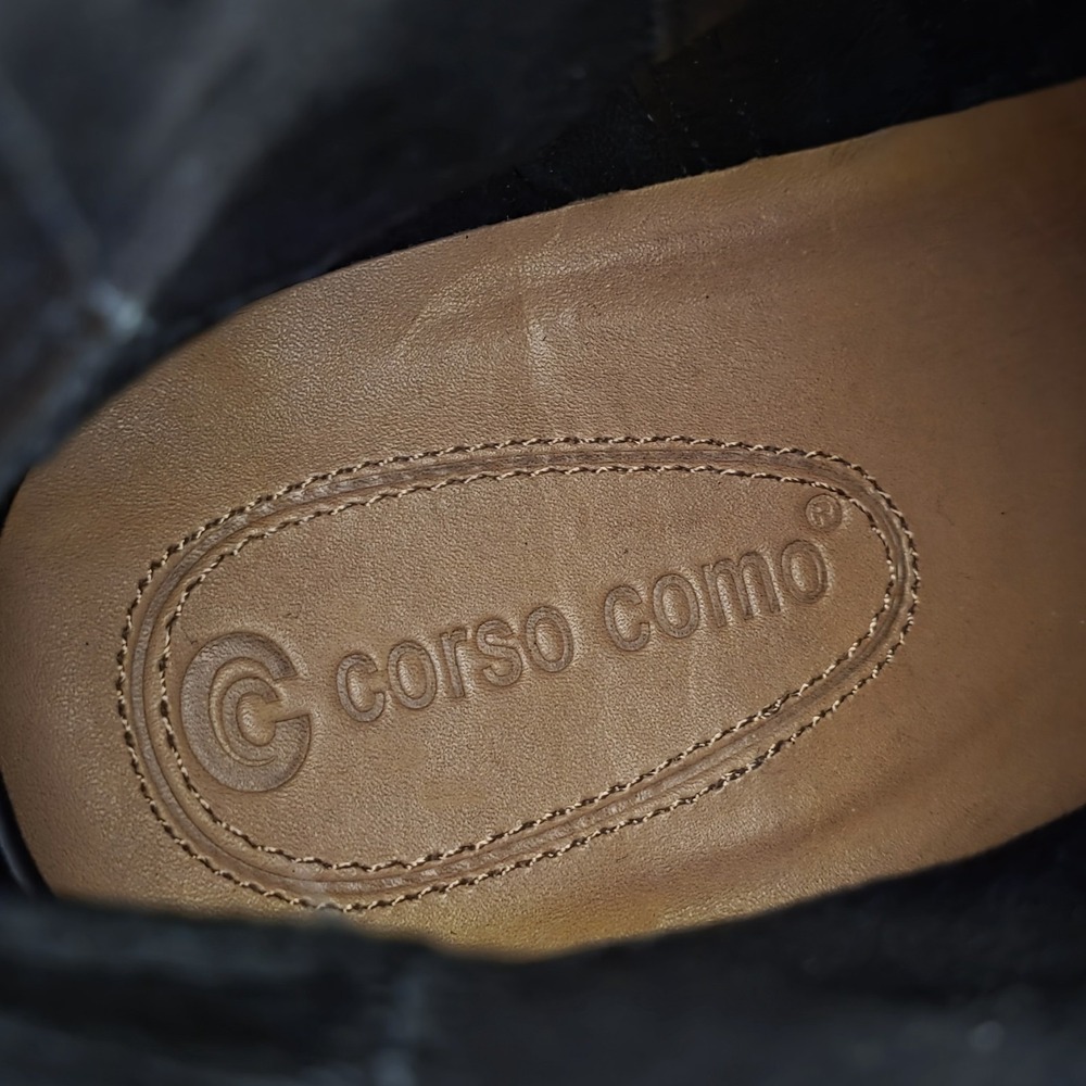 Corso Como Black Leather Block Heel Classic Modern‎ Ankle Boots Size 9.5M - Picture 6 of 11